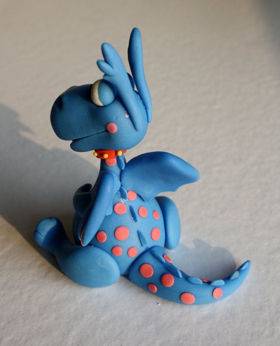 Fondant Dragon Cake Topper Blue