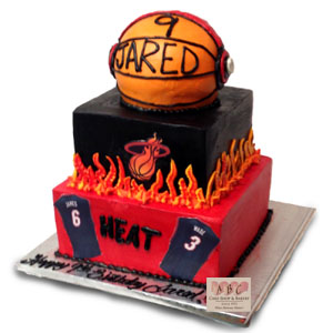 Heat Basketball Birthday Cake