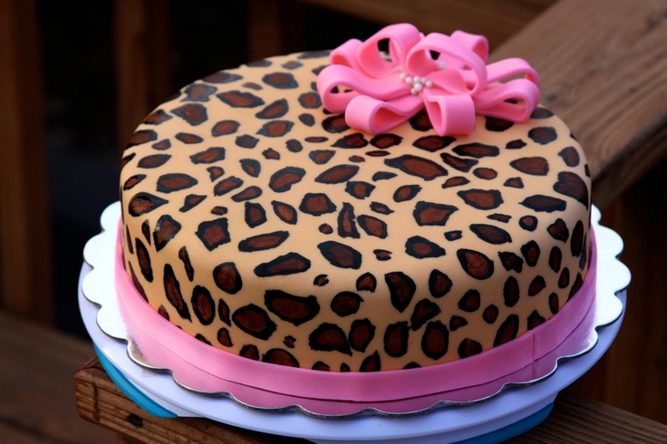 Leopard Print Birthday Cake