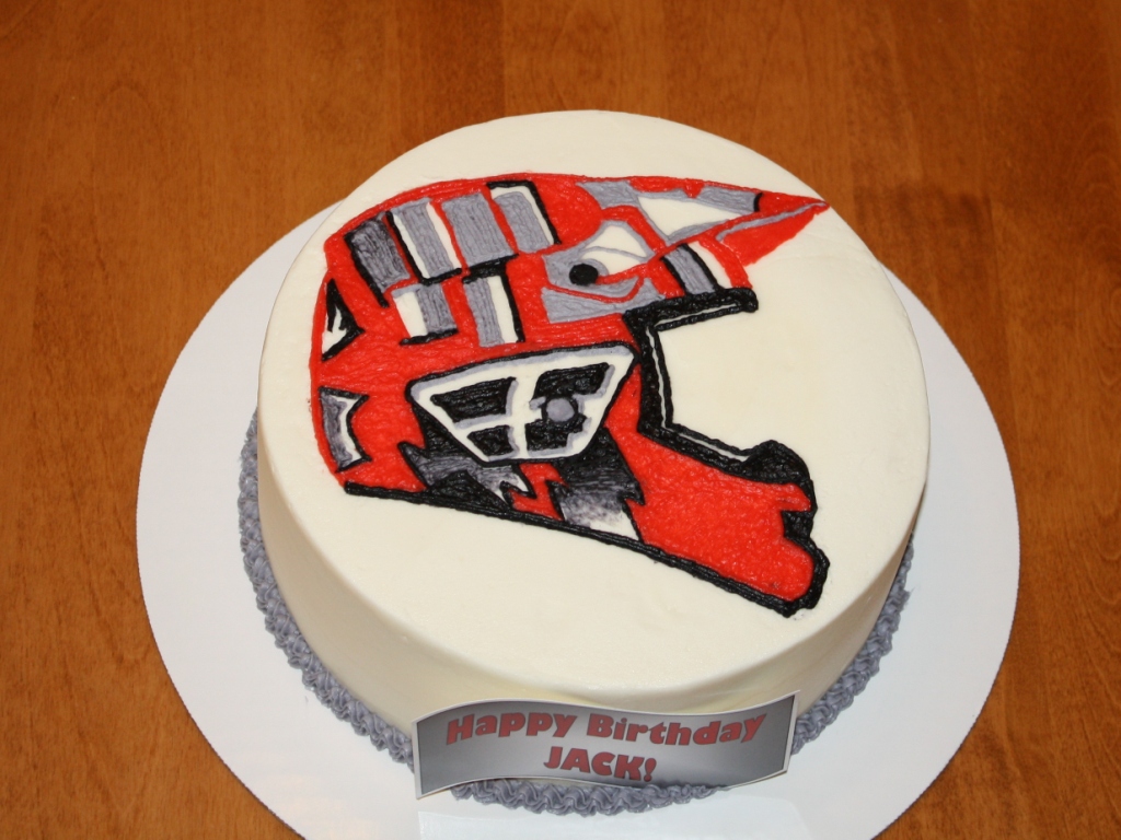 Motorcycle Helmet Birthday Cake