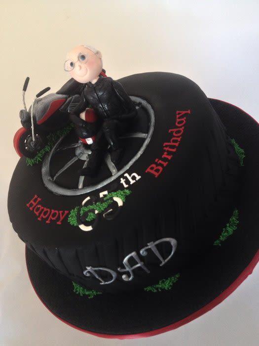 Motorcycle Shaped Birthday Cake