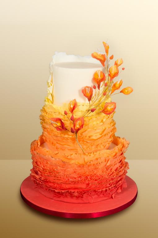 Orange Wedding Cake