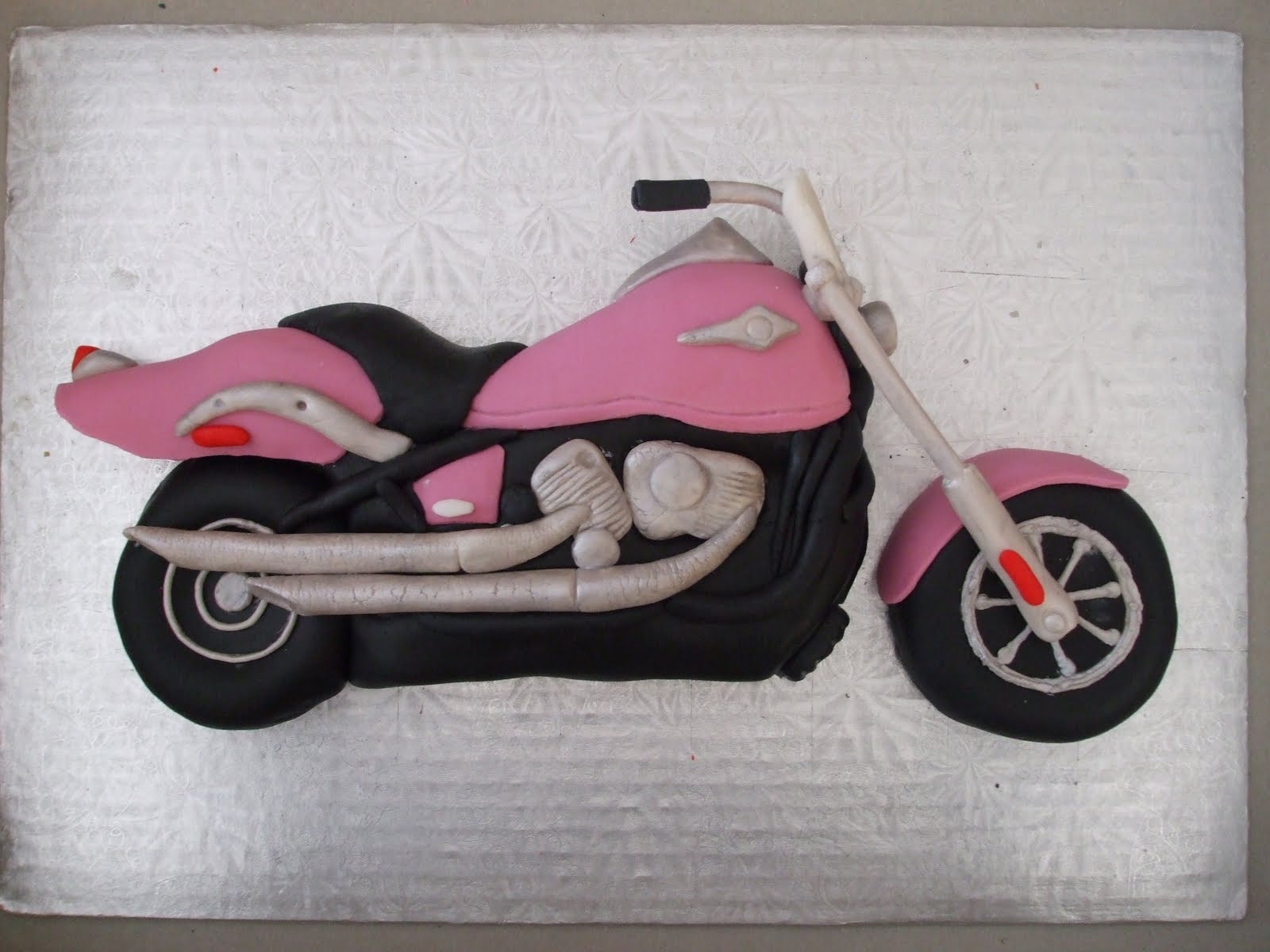 Pink Motorcycle Birthday Cake