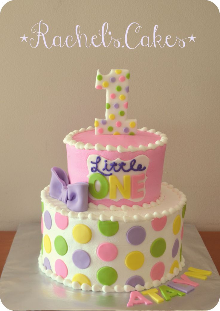 Polka Dot 1st Birthday Cake
