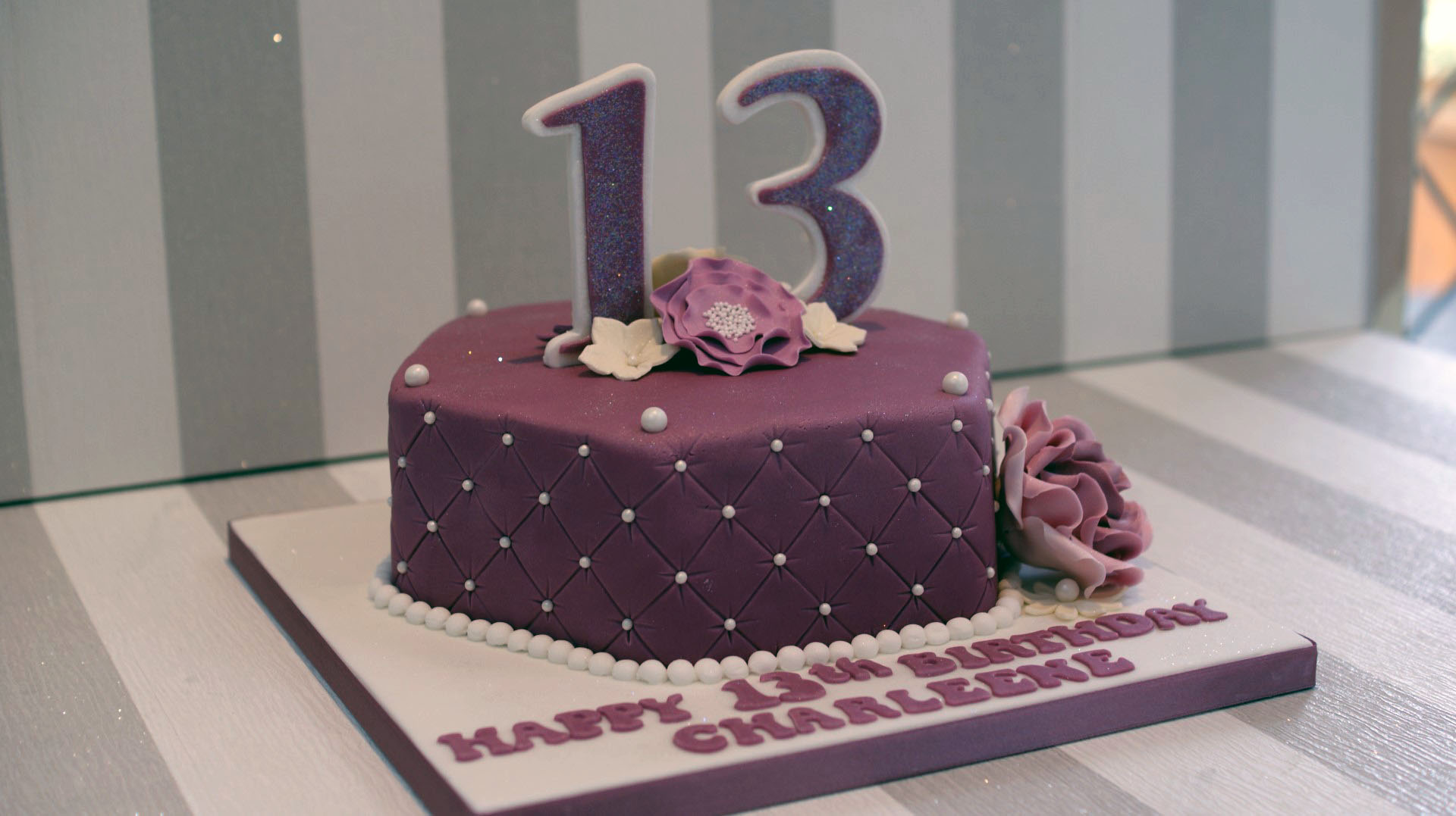 Pretty 13th Birthday Cake