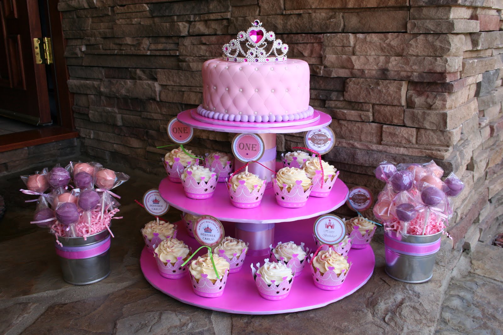 Princess 1st Birthday Cupcake Cake