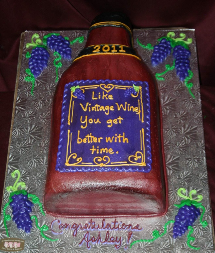 Vintage Wine Birthday Cake