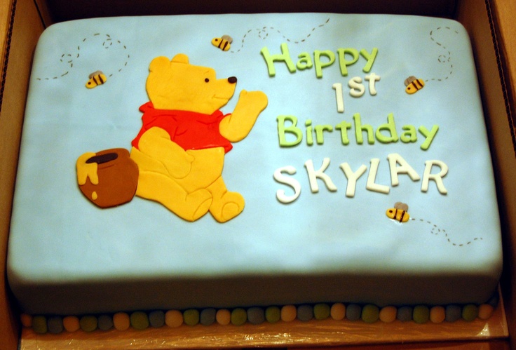 Winnie the Pooh First Birthday Cake