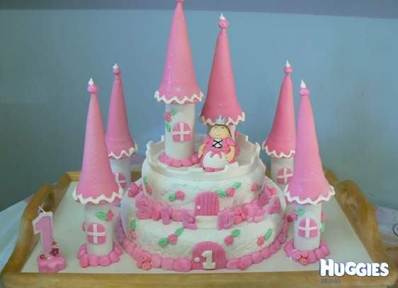 1st Birthday Princess Castle Cake