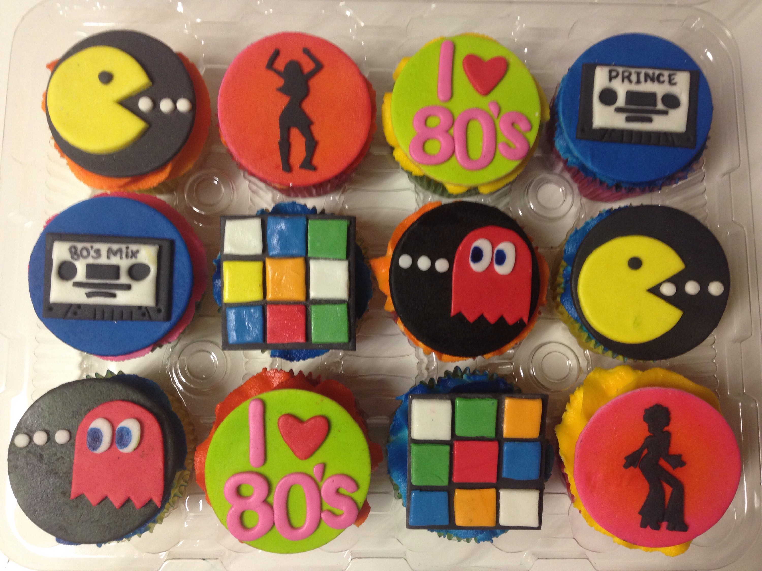 80 S Theme Cupcake Cake