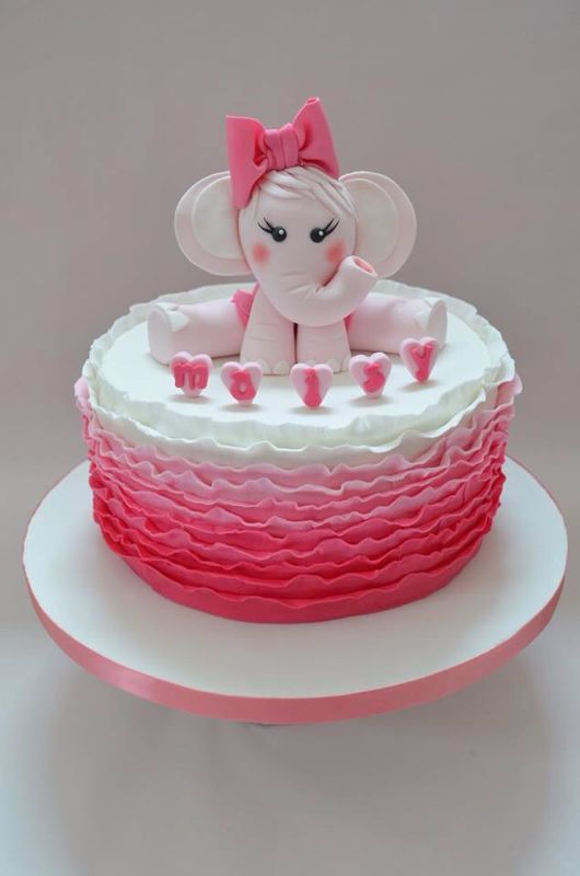 Baby Girl Elephant Cake