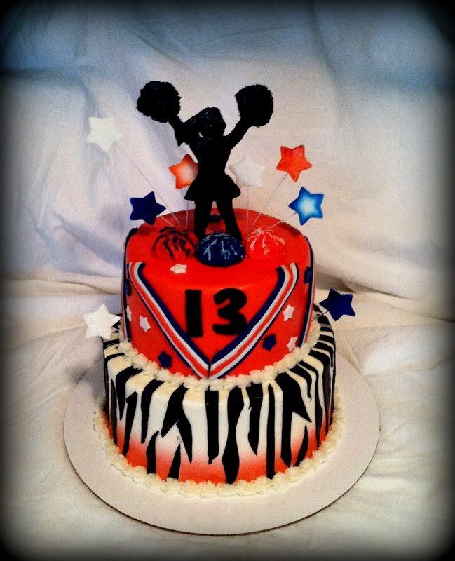 Cheerleader Themed Birthday Cake