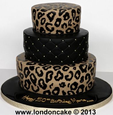 Cheetah Print Birthday Cake