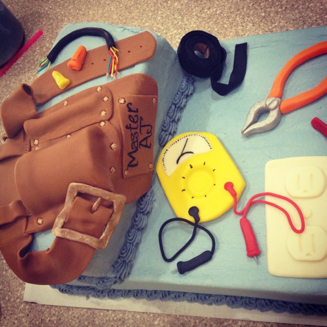 Electrician Themed Birthday Cake