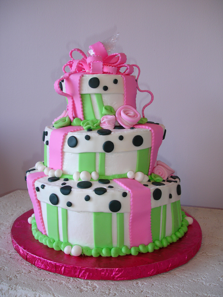 Girls Fondant Birthday Cake