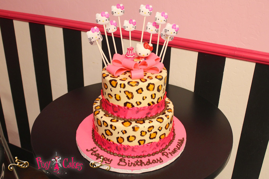 Hello Kitty Cheetah Birthday Cakes