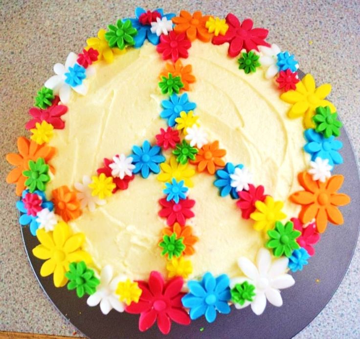 Hippie Happy Birthday Cake