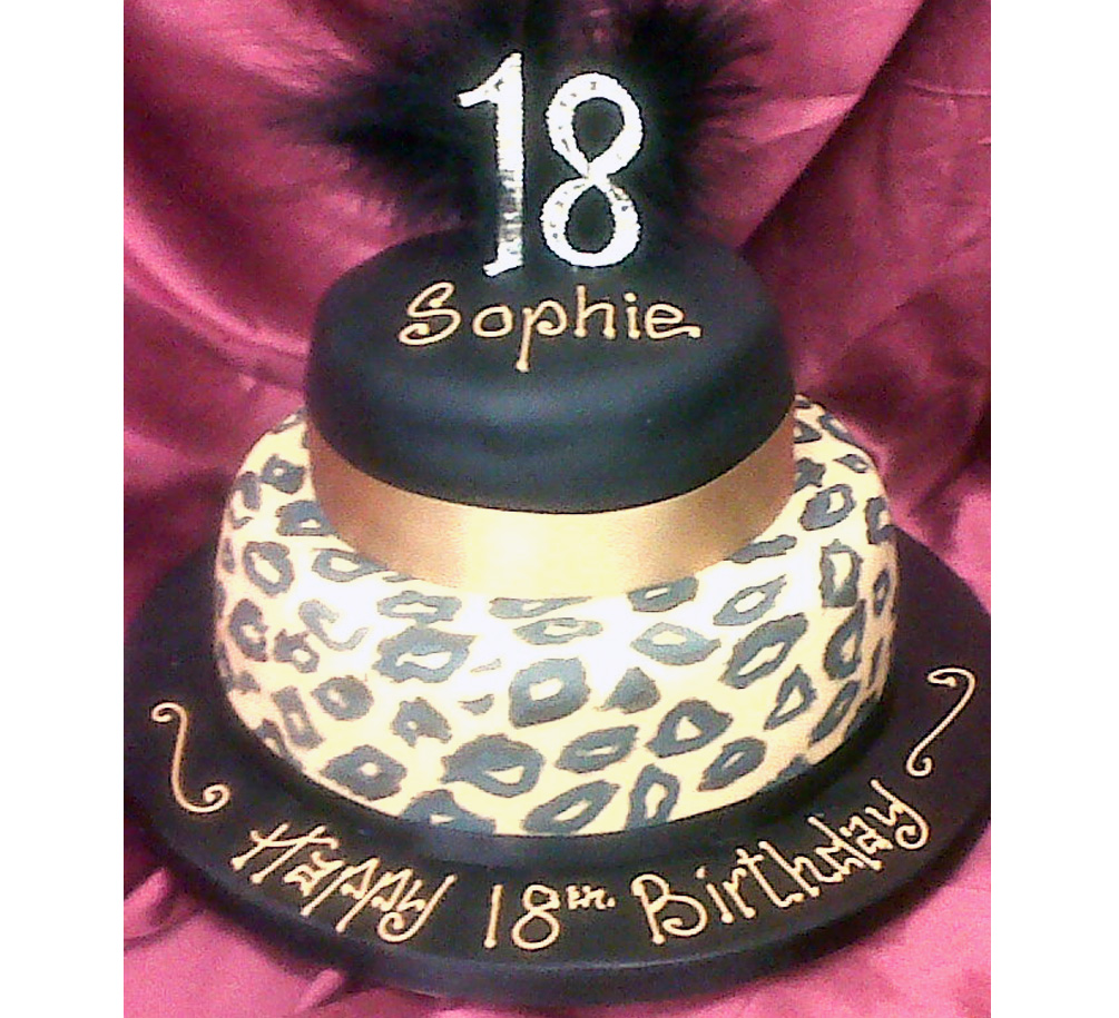 Leopard Print Birthday Cake