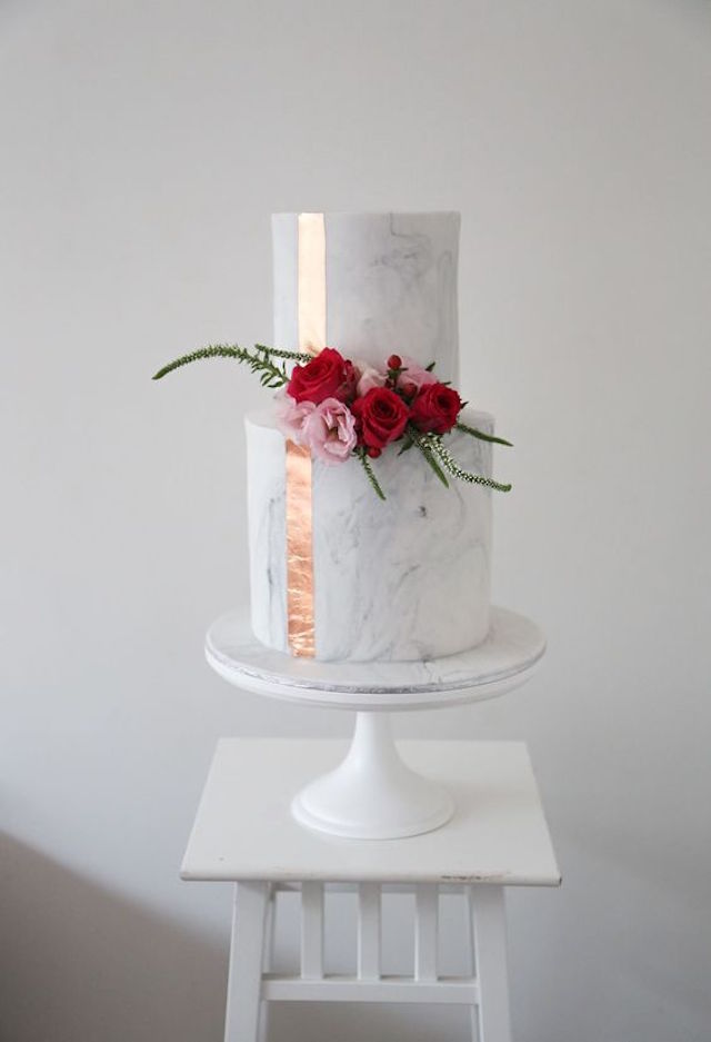 Marble Gold Wedding Cake