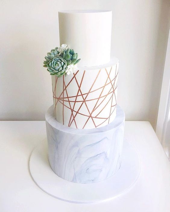 Modern Gold Wedding Cake