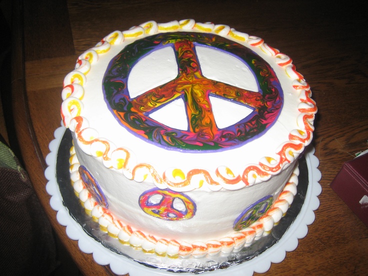 Peace Sign Birthday Cake