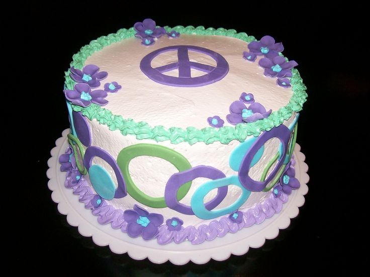 Peace Sign Birthday Cake