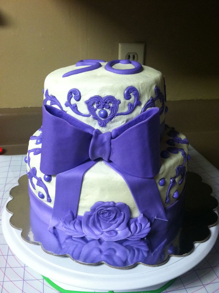 Purple 50th Birthday Cake