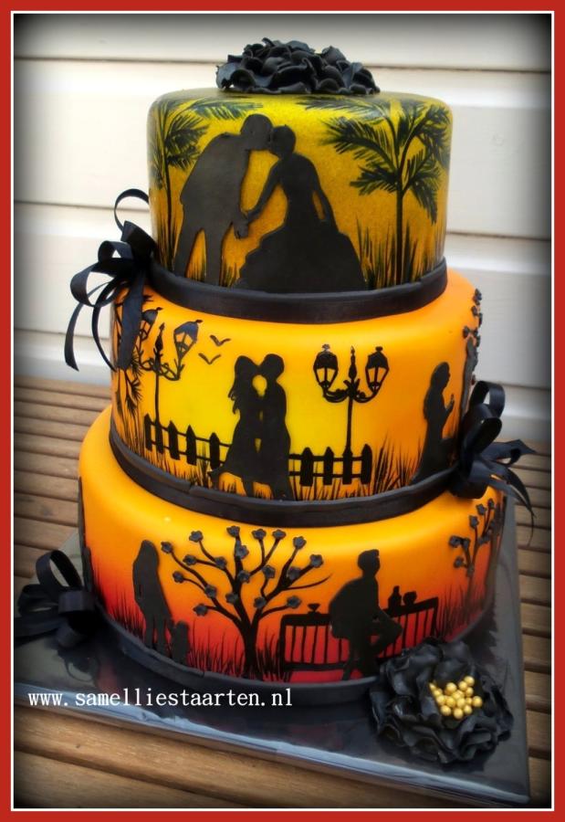 Silhouette Wedding Cake