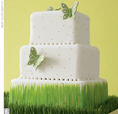 Spring Wedding Cake with Butterflies