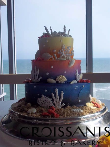 Sunset Beach Wedding Cake