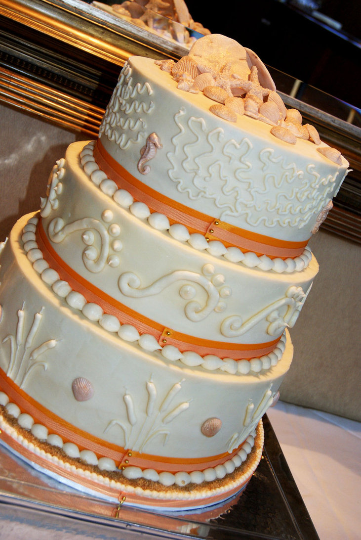 Sunset Beach Wedding Cake