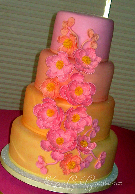 Sunset Wedding Cake