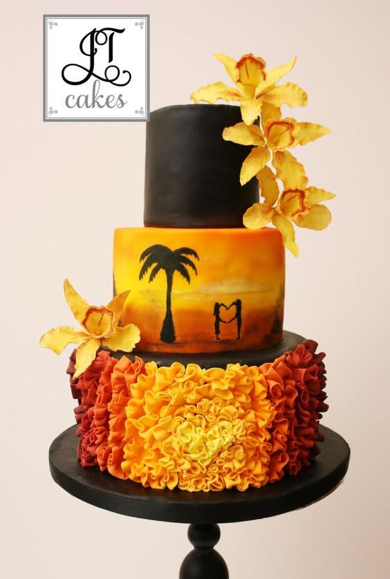 Sunset Wedding Cake