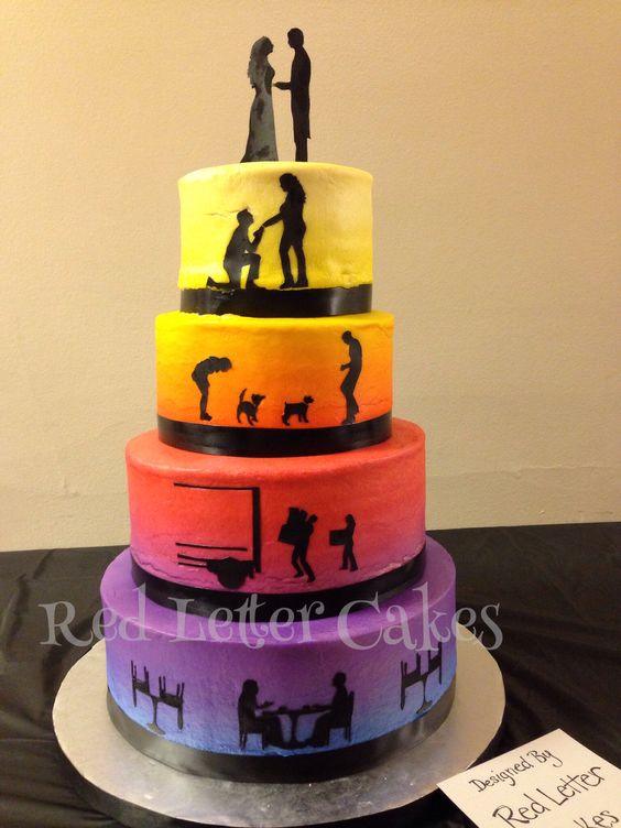 Sunset Wedding Cake