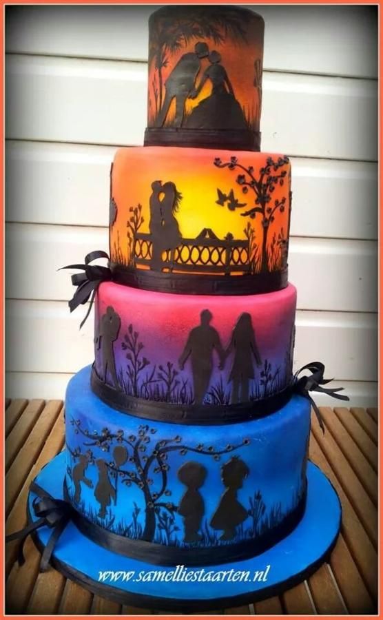 Sunset Wedding Cake