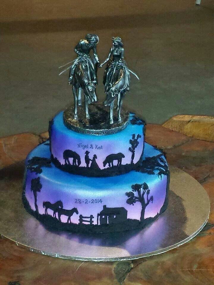 Sunset Western Wedding Cake