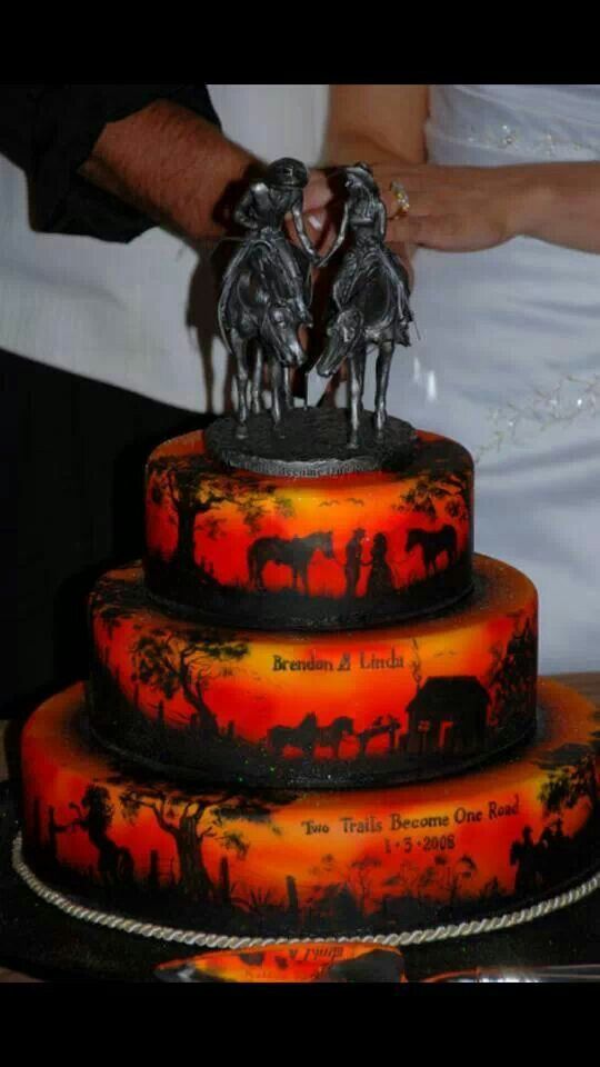 Sunset Western Wedding Cake