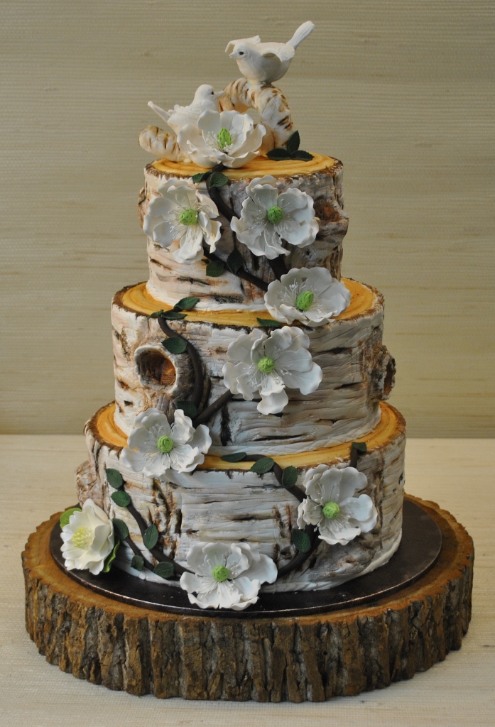 Birch Tree Wedding Cake