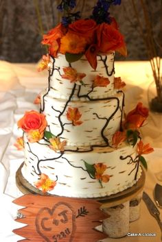 Birch Tree Wedding Cake