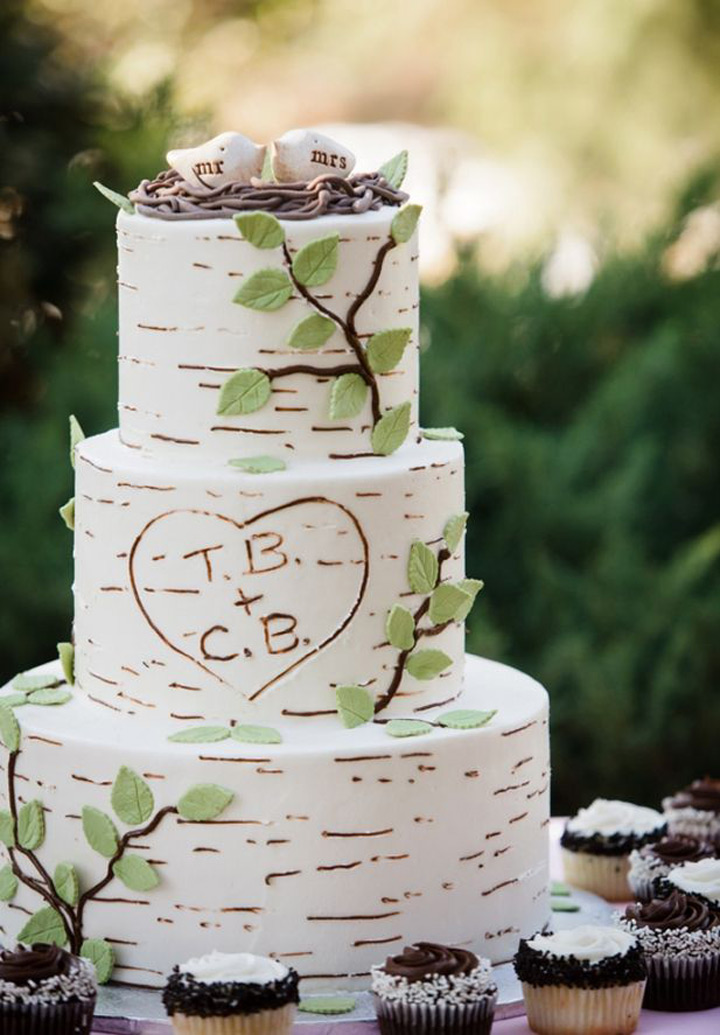 Birch Tree Wedding Cake