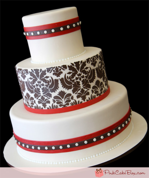 Black and Red Velvet Wedding Cake