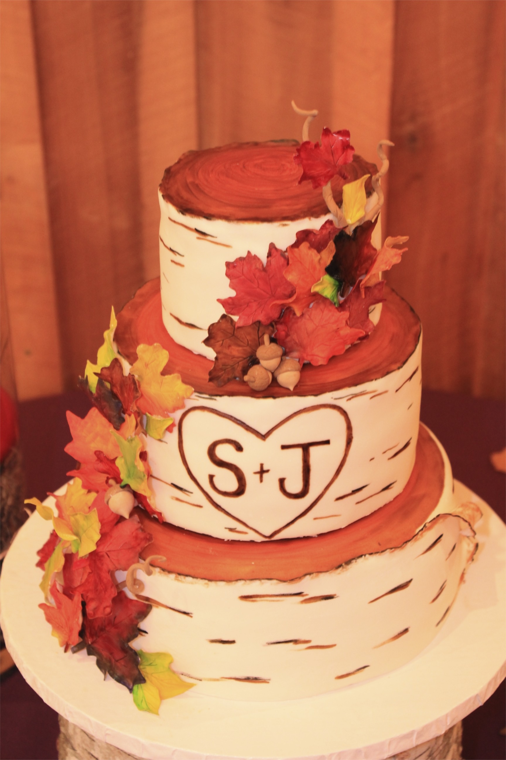 Fall Wedding Cake Birch