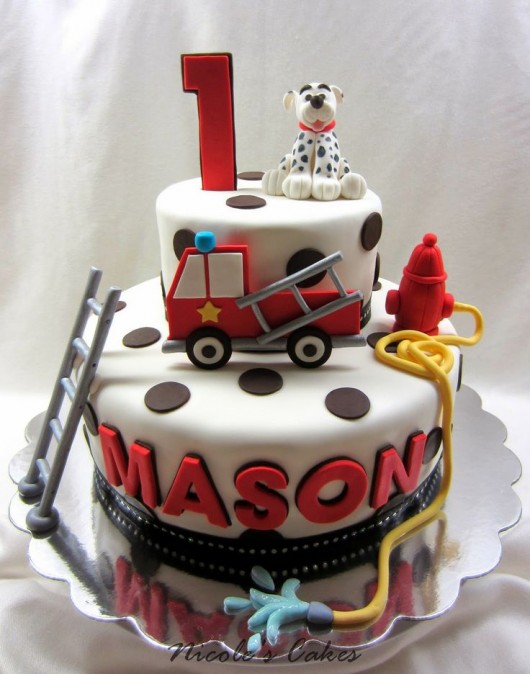 Fire Truck Birthday Cake