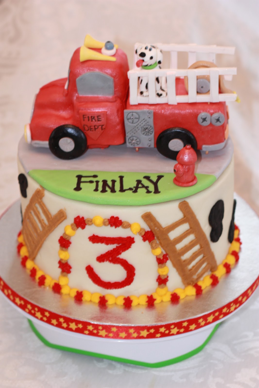 Fire Truck Themed Birthday Cake