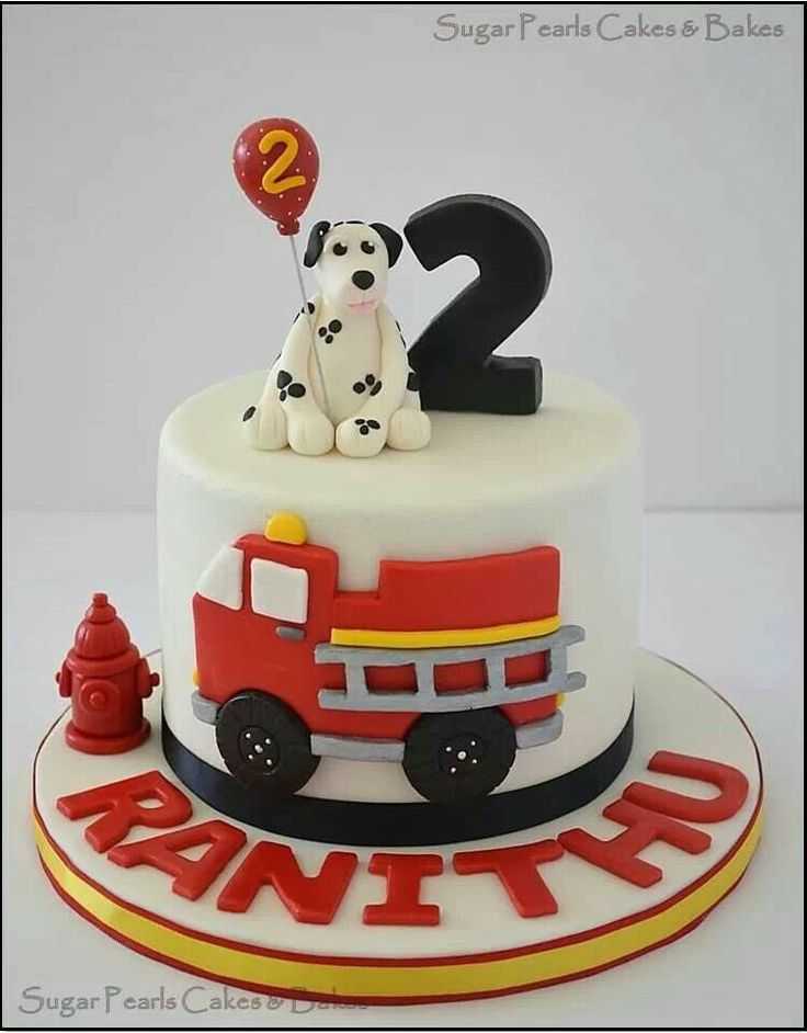 Fire Truck Themed Birthday Cake