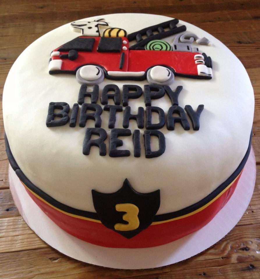 Fire Truck Themed Birthday Cake