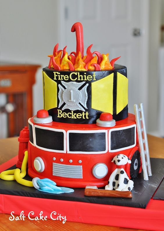 Happy Birthday Fireman Cake