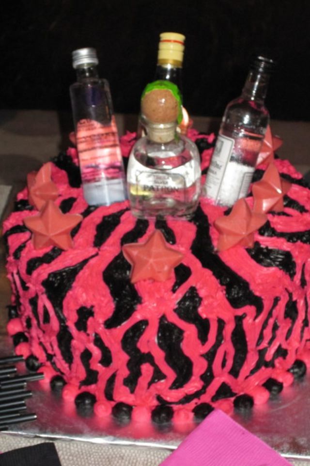 Mini Liquor Bottle Birthday Cake