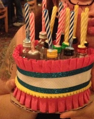 Mini Liquor Bottle Birthday Cake