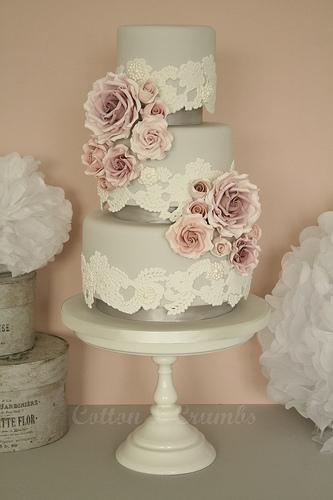 12 Photos of Roses And Lace Wedding Cakes Designs